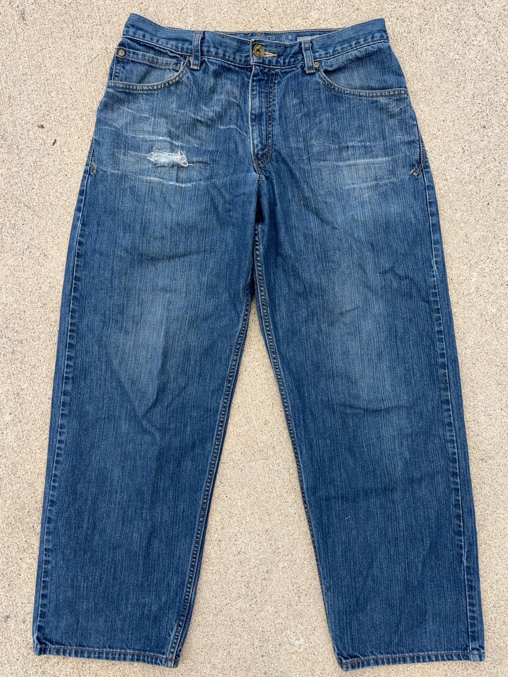 Vintage Baggy Levi’s Silver Tab Y2K Distressed Dark Wash Denim Jeans